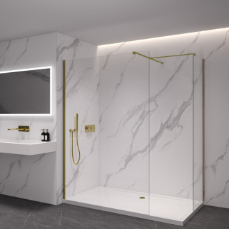 CERANO Sprchová zástěna Walk-in Onyx T L/P  černá mat, transparent sklo 140x50