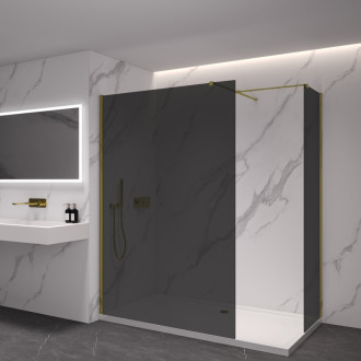 CERANO Sprchová zástěna Walk-in Onyx T L/P  černá mat, transparent sklo 150x90