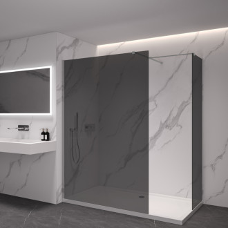 CERANO Sprchová zástěna Walk-in Onyx T L/P  chrom, grafitové sklo 70x50