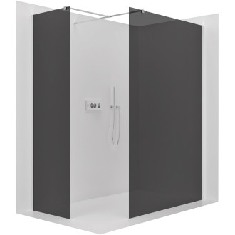 CERANO Sprchová zástěna Walk-in Onyx T L/P  chrom, grafitové sklo 70x60