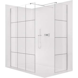 CERANO Sprchová zástěna Walk-in Onyx T L/P  chrom, industriální sklo 130x90
