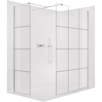 CERANO Sprchová zástěna Walk-in Onyx T L/P  chrom, industriální sklo 90x90