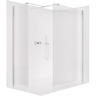 CERANO Sprchová zástěna Walk-in Onyx T L/P  chrom, rýhované sklo 110x70