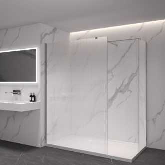 CERANO Sprchová zástěna Walk-in Onyx T L/P  chrom, rýhované sklo 110x70