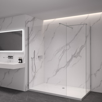 CERANO Sprchová zástěna Walk-in Onyx T L/P  chrom, transparent sklo 120x50