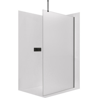 CERANO Sprchová zástěna Walk-in Onyx Top L/P černá mat, mléčné sklo 140x200
