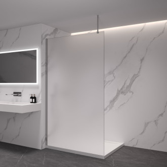 CERANO Sprchová zástěna Walk-in Onyx Top L/P chrom, mléčné sklo 100x200