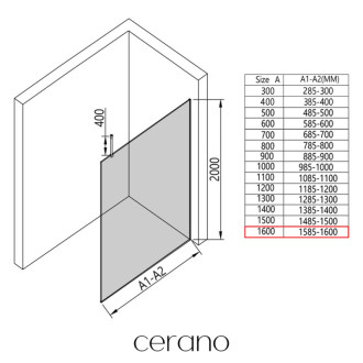 CERANO Sprchová zástěna Walk-in Onyx Top L/P zlatá kartáčovaná, grafitové sklo 160x200