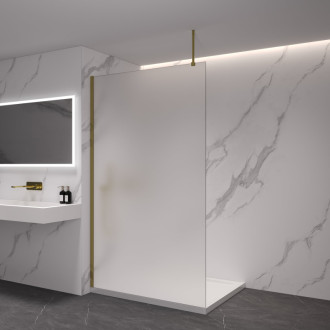 CERANO Sprchová zástěna Walk-in Onyx Top L/P zlatá kartáčovaná, mléčné sklo 120x200