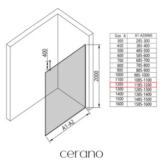 CERANO Sprchová zástěna Walk-in Onyx Top L/P zlatá kartáčovaná, mléčné sklo 120x200