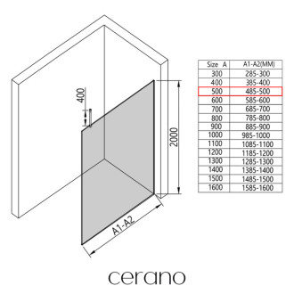 CERANO Sprchová zástěna Walk-in Onyx Top L/P zlatá kartáčovaná, mléčné sklo 50x200