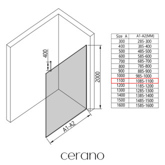 CERANO Sprchová zástěna Walk-in Onyx Top L/P zlatá kartáčovaná, rýhované sklo 110x200