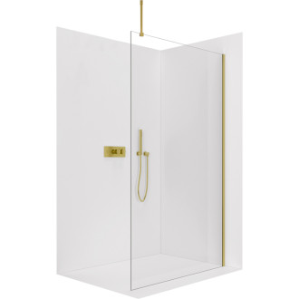 CERANO Sprchová zástěna Walk-in Onyx Top L/P zlatá kartáčovaná, transparent sklo 140x200