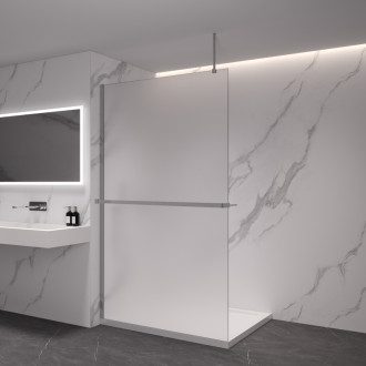 CERANO Sprchová zástěna Walk-in Onyx Top L/P +držák chrom, mléčné sklo 80x200