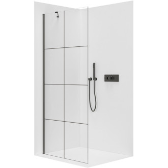 CERANO Sprchová zástěna Walk-in Onyx Y L/P černá mat/industriální sklo 130x200