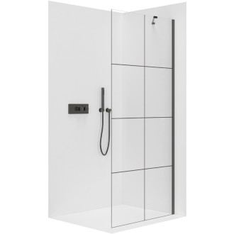 CERANO Sprchová zástěna Walk-in Onyx Y L/P černá mat/industriální sklo 130x200