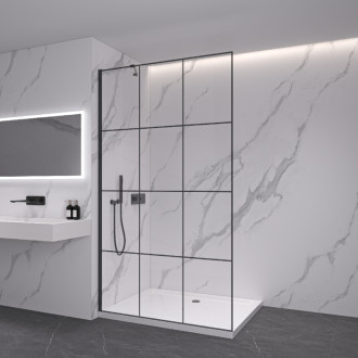 CERANO Sprchová zástěna Walk-in Onyx Y L/P černá mat/industriální sklo 130x200