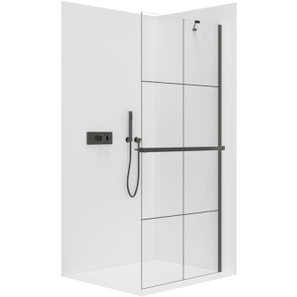 CERANO Sprchová zástěna Walk-in Onyx Y L/P +držák černá mat/industriální sklo 110x200