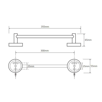 BEMETA OMEGA: Držiak uterákov economy 300 mm 104104012
