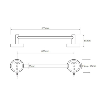 BEMETA OMEGA: Držiak uterákov economy 600 mm 104104042