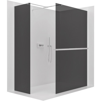 CERANO Sprchová zástěna Walk-in Onyx T L/P +držák chrom, grafitové sklo 130x100
