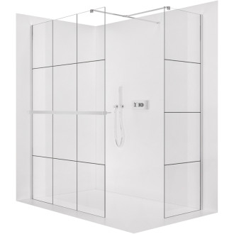 CERANO Sprchová zástěna Walk-in Onyx T L/P +držák chrom, industriální sklo 150x150