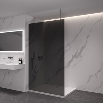 CERANO Sprchová zástěna Walk-in Onyx Top Cube L/P  chrom, grafitové sklo 120x200