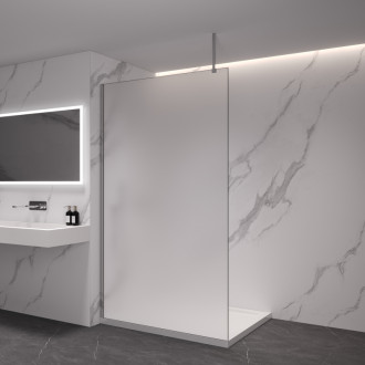 CERANO Sprchová zástěna Walk-in Onyx Top Cube L/P  chrom, mléčné sklo 80x200