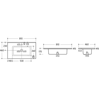 Comad GO 80/DP-8095 Nábytkové umyvadlo 80 cm