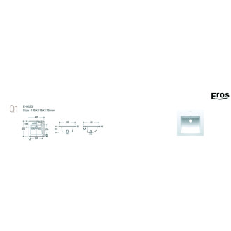 Comad UM-CFP 9048B/8023 DP umyvadlo 40 cm