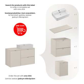 Comad SET-BC B CASHMERE 100CM UN TRUST WH Nábytková sestava 100 cm s umyvadlem Trust