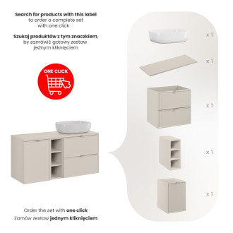 Comad SET-BC B CASHMERE 120CM UN SMILE 50 LB Nábytková sestava 120 cm s deskou a umyvadlem