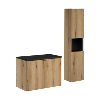 Comad SET-NOA B BLACK 80CM D HC Nábytková zostava 80 cm s doskou a vysokou skrinkou