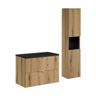 Comad SET-NOA B BLACK 80CM S HC Nábytková sestava 80 cm s deskou a vysokou skříňkou