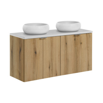 Comad SET-NOA B WHITE 120CM D UN WIKI SW Nábytková sestava 120 cm s deskou a 2 umyvadly