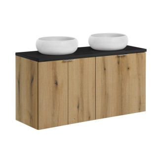 Comad SET-NOA B BLACK 120CM D UN WIKI SW Nábytková sestava 120 cm s deskou a 2 umyvadly
