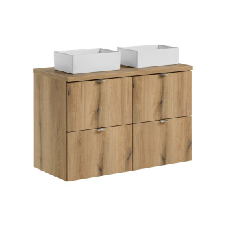 Comad SET-NOA B OAK 100CM S UN GAJA SW Nábytková sestava 100 cm s deskou a 2 umyvadly Gaja