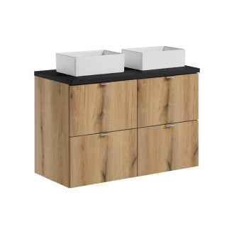 Comad SET-NOA B BLACK 100CM S UN GAJA SW Nábytková sestava 100 cm s deskou a 2 umyvadly