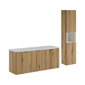 Comad SET-NOA B WHITE 140CM D HC Nábytková sestava 140 cm s deskou a vysokou skříňkou