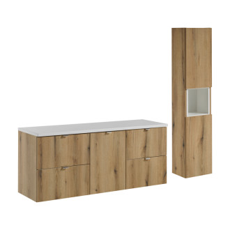 Comad SET-NOA B WHITE 140CM S HC Nábytková sestava 140 cm s deskou a vysokou skříňkou