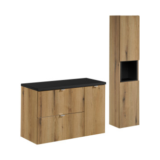 Comad SET-NOA B BLACK 90CM S HC Nábytková sestava 90 cm s deskou a vysokou skříňkou