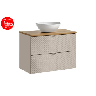 Comad SET-VIC B OAK 80CM S UN LOLA GW Nábytková sestava 80 cm s deskou a umyvadlem Lola