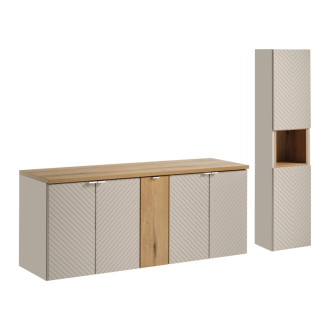 Comad SET-VIC B OAK 140CM D HC Nábytková sestava 140 cm s deskou a vysokou skříňkou