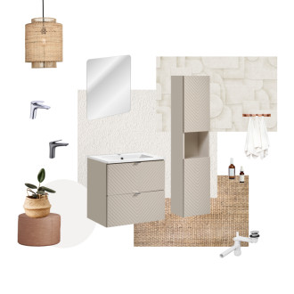 Comad SET-VIC B OAK 160CM S HC Nábytková sestava 160 cm s deskou a vysokou skříňkou