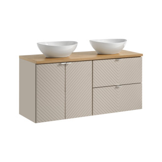Comad SET-VIC B OAK 120CM D/S UN LOLA GW Nábytková sestava 120 cm s deskou a 2 umyvadly