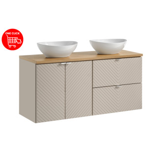 Comad SET-VIC B OAK 120CM D/S UN LOLA GW Nábytková sestava 120 cm s deskou a 2 umyvadly