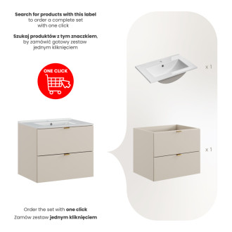 Comad SET-DC 60CM UM LAVA WH Nábytková sestava 60 cm s nábytkovým umyvadlem Lava