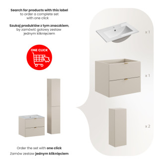 Comad SET-DC 60CM UM LAVA WH HC Nábytková sestava 60 cm s umyvadlem a vysokou skříňkou