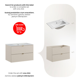 Comad SET-DC 80CM UM LAVA WH Nábytková zostava 80 cm s nábytkovým umývadlom Pure