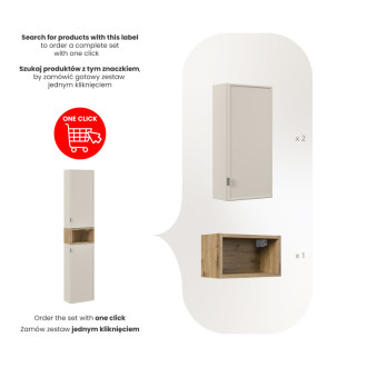 Comad SET-BC HIGH CABINET Nábytková sestava 35 cm s horními skříňkami a otevřeným regálem